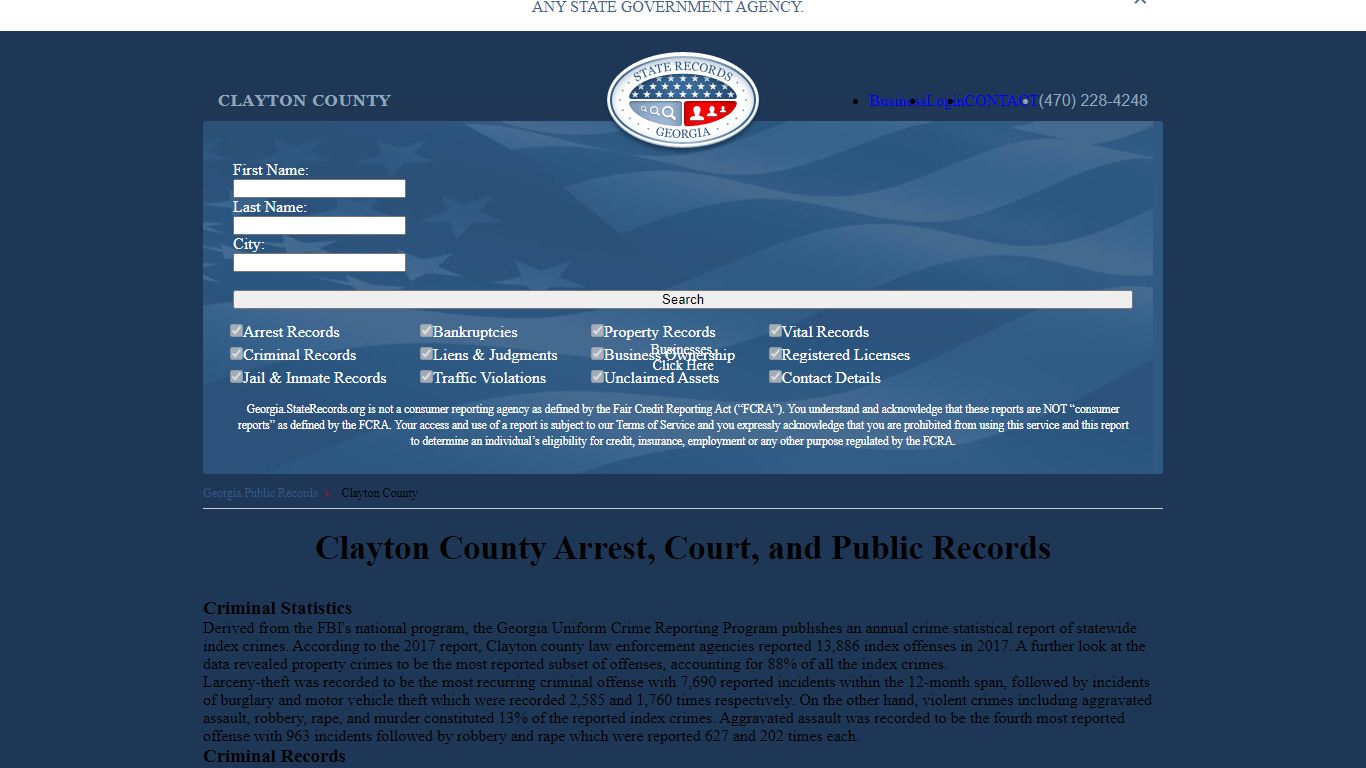 Clayton County Arrest, Court, and Public Records