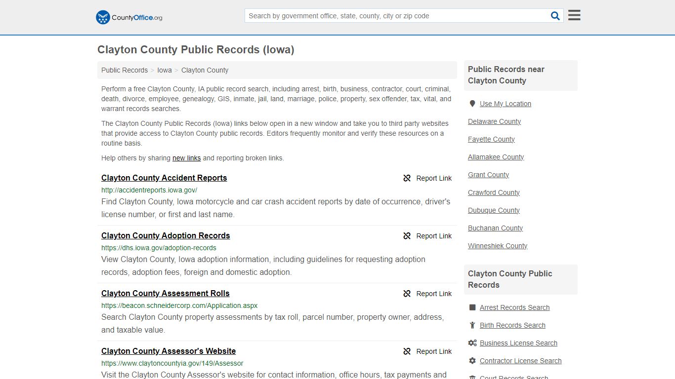 Clayton County Public Records (Iowa) - County Office